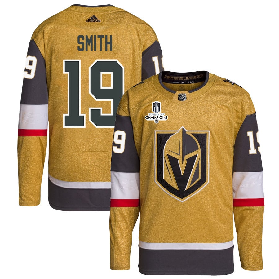 Reilly Smith 19 Vegas Golden Knights Stanley Cup 2023 Champions Patch Home Breakaway Men Jersey - Gold - JS929 