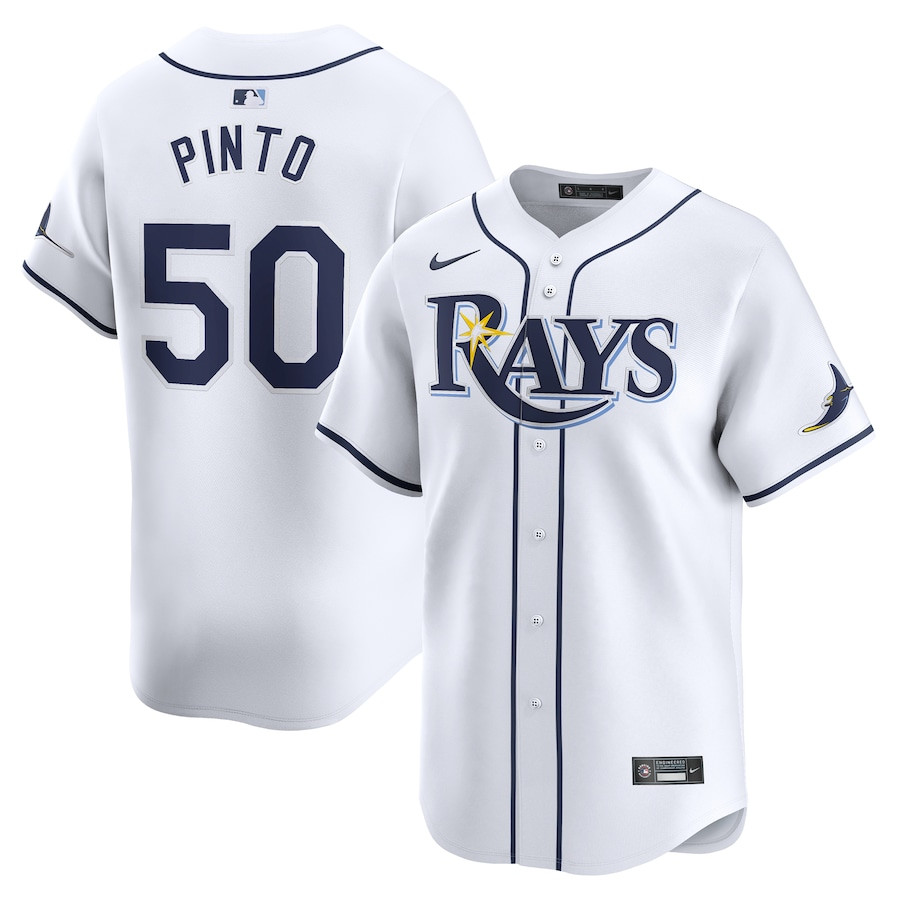 Rene Pinto 50 Tampa Bay Rays Home Limited Player Men Jersey - White - JS929 