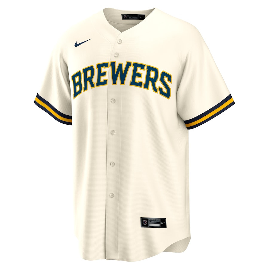 Alternative view of Rhys Hoskins 12 Milwaukee Brewers Home Men Player Jersey - Cream 