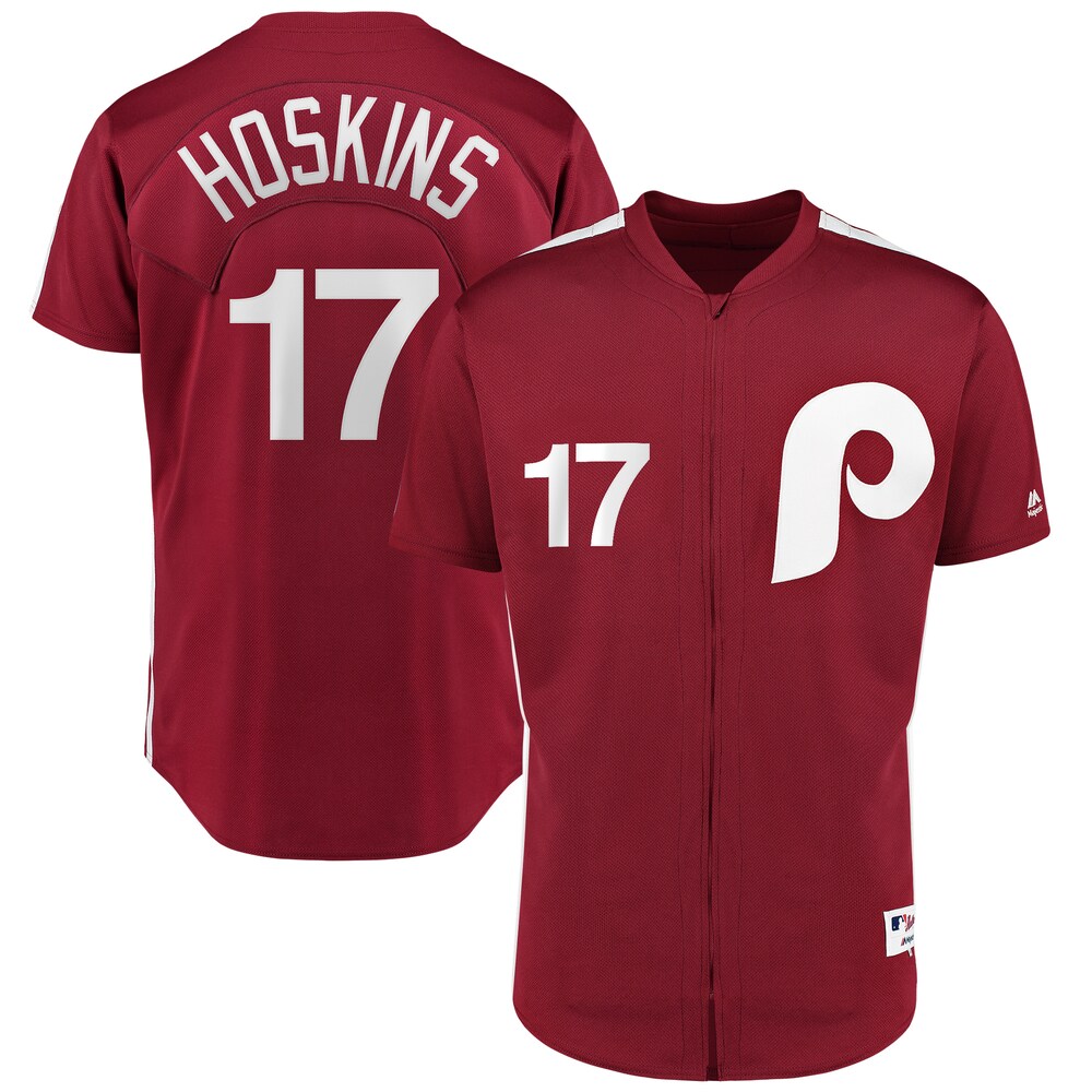 Rhys Hoskins Philadelphia Phillies Majestic 1979 Saturday Night Special Player Jersey - Scarlet