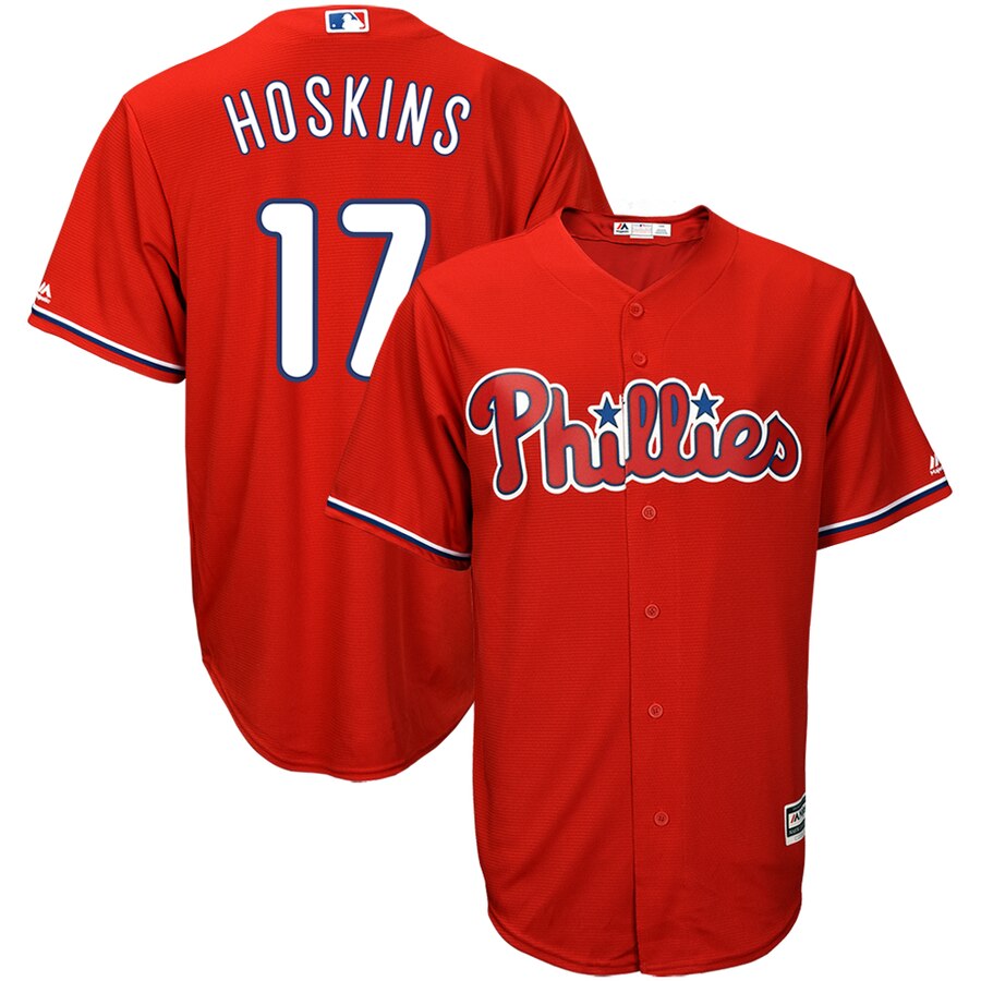 Rhys Hoskins Philadelphia Phillies Majestic Cool Base Player Replica Jersey - Red