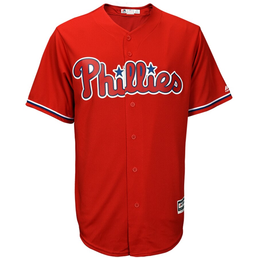 Alternative view of Rhys Hoskins Philadelphia Phillies Majestic Cool Base Player Replica Jersey - Red