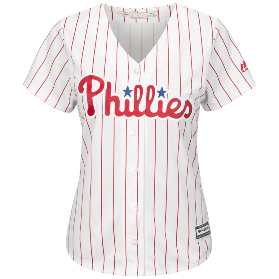 Alternative view of Rhys Hoskins Philadelphia Phillies Majestic Women's Cool Base Replica Player Jersey - White