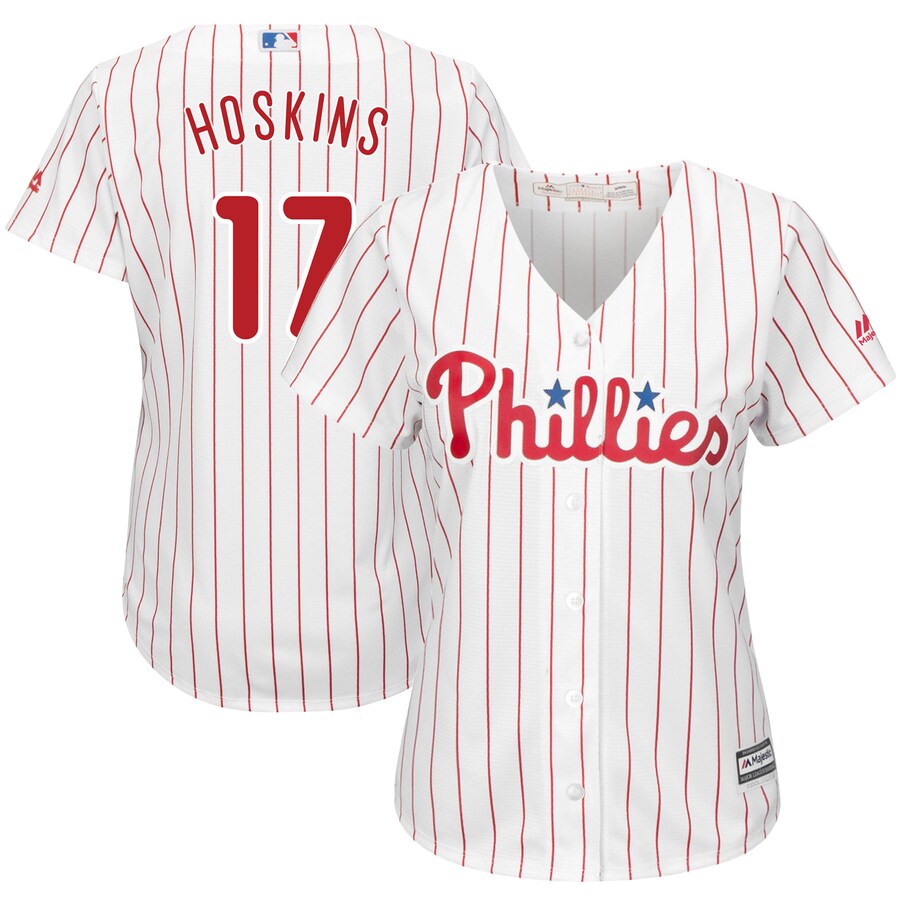 Rhys Hoskins Philadelphia Phillies Majestic Women's Cool Base Replica Player Jersey - White