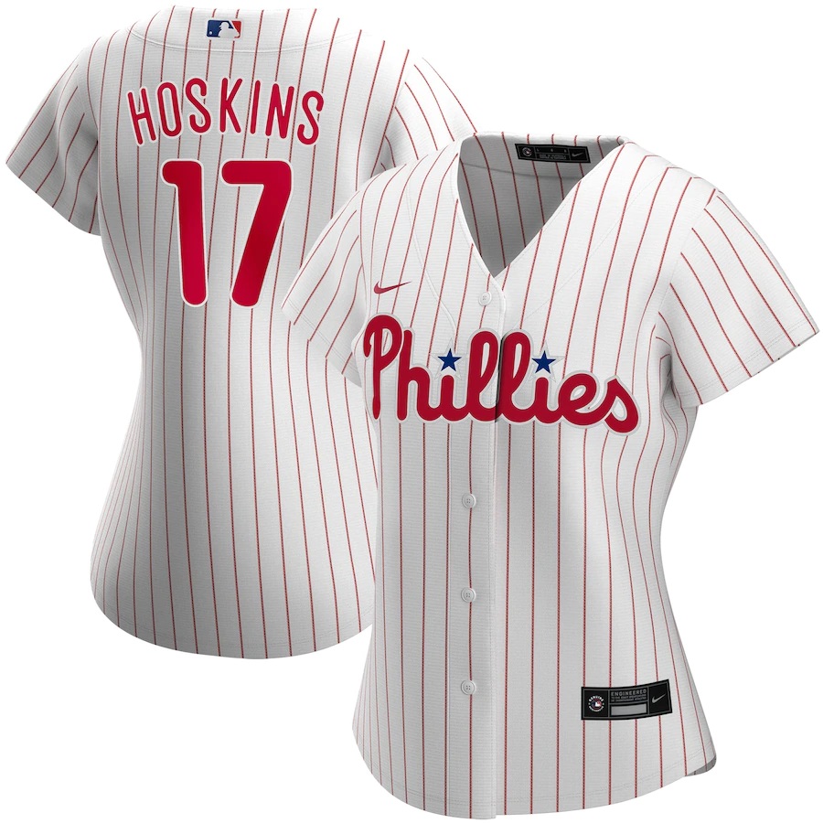 Rhys Hoskins Philadelphia Phillies Women's Home 2020 Replica Player Jersey ÃƒÂ¢Ã¢â€šÂ¬Ã¢â‚¬Å“ White