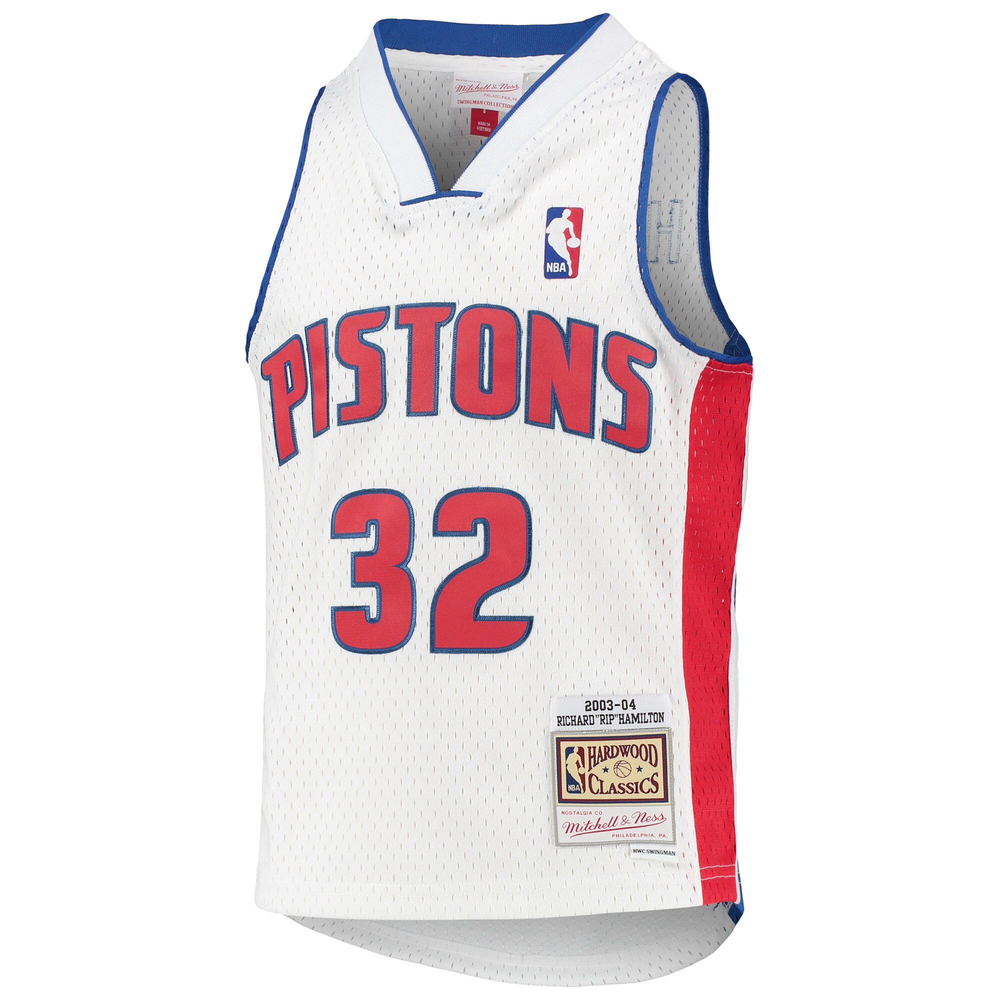 Alternative view of Richard Hamilton Detroit Pistons Mitchell & Ness Youth 2003/04 Hardwood Classics Swingman Jersey - White