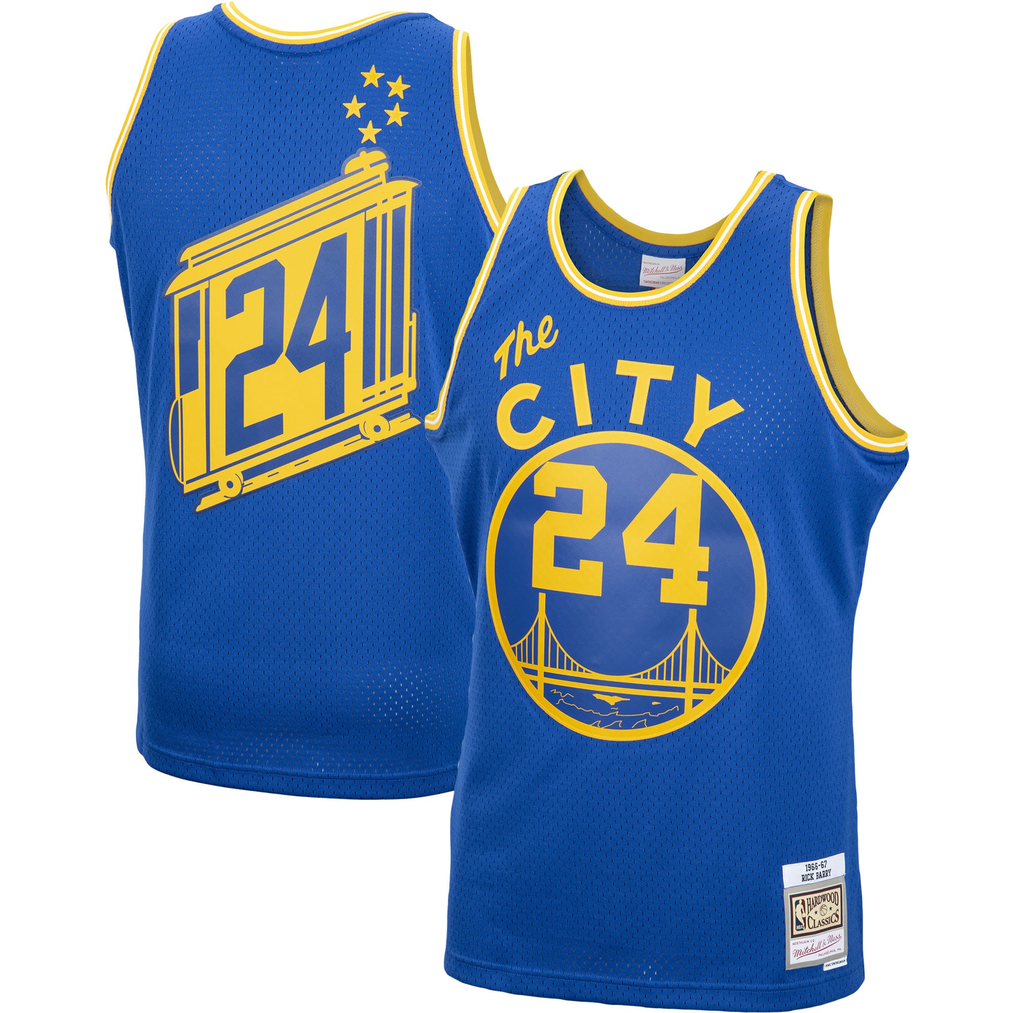 Alternative view of Rick Barry Golden State Warriors Mitchell & Ness 2001/02 Hardwood Classics Swingman Jersey - Royal
