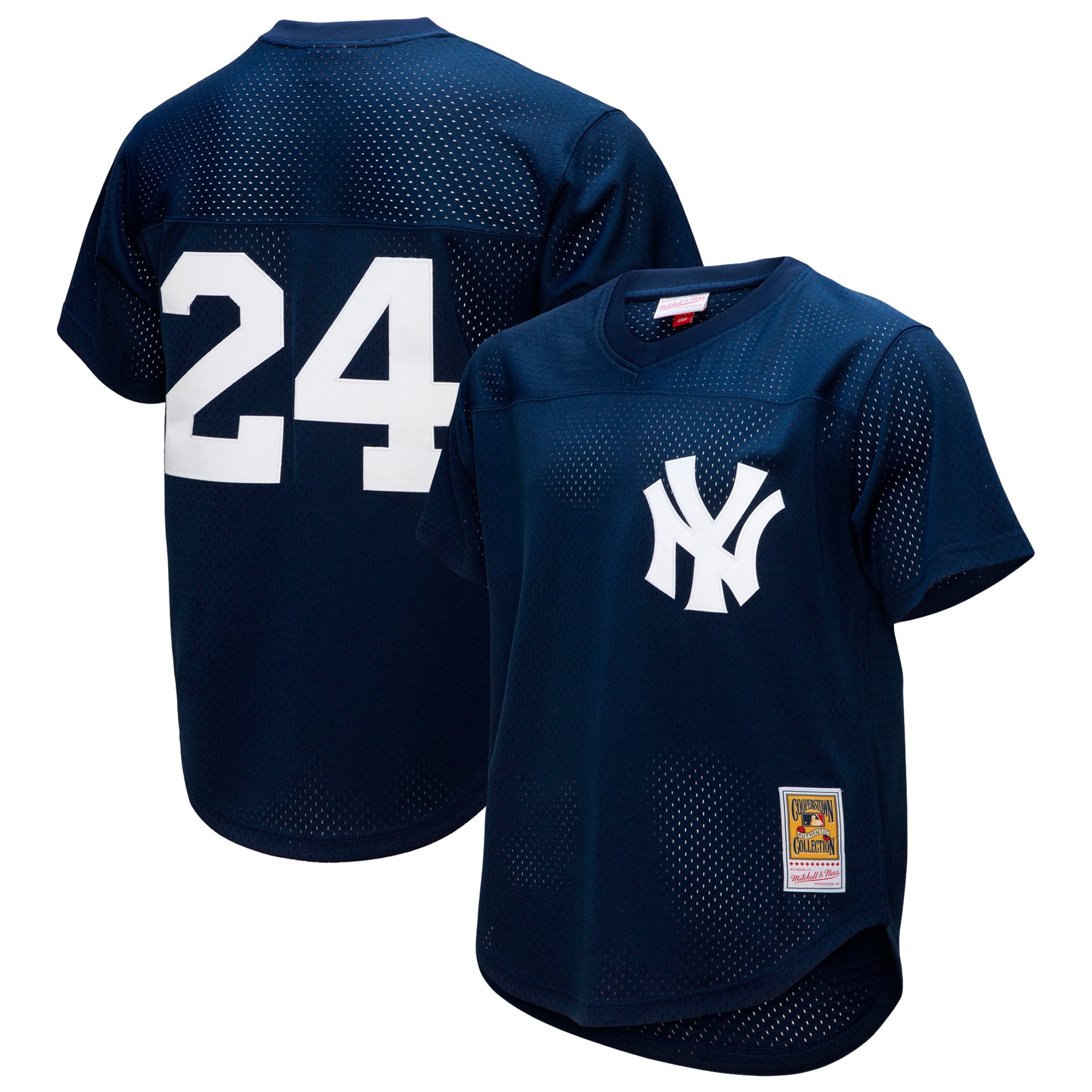 Rickey Henderson New York Yankees Mitchell & Ness Cooperstown Collection Mesh Batting Practice Button-up Jersey - Navy