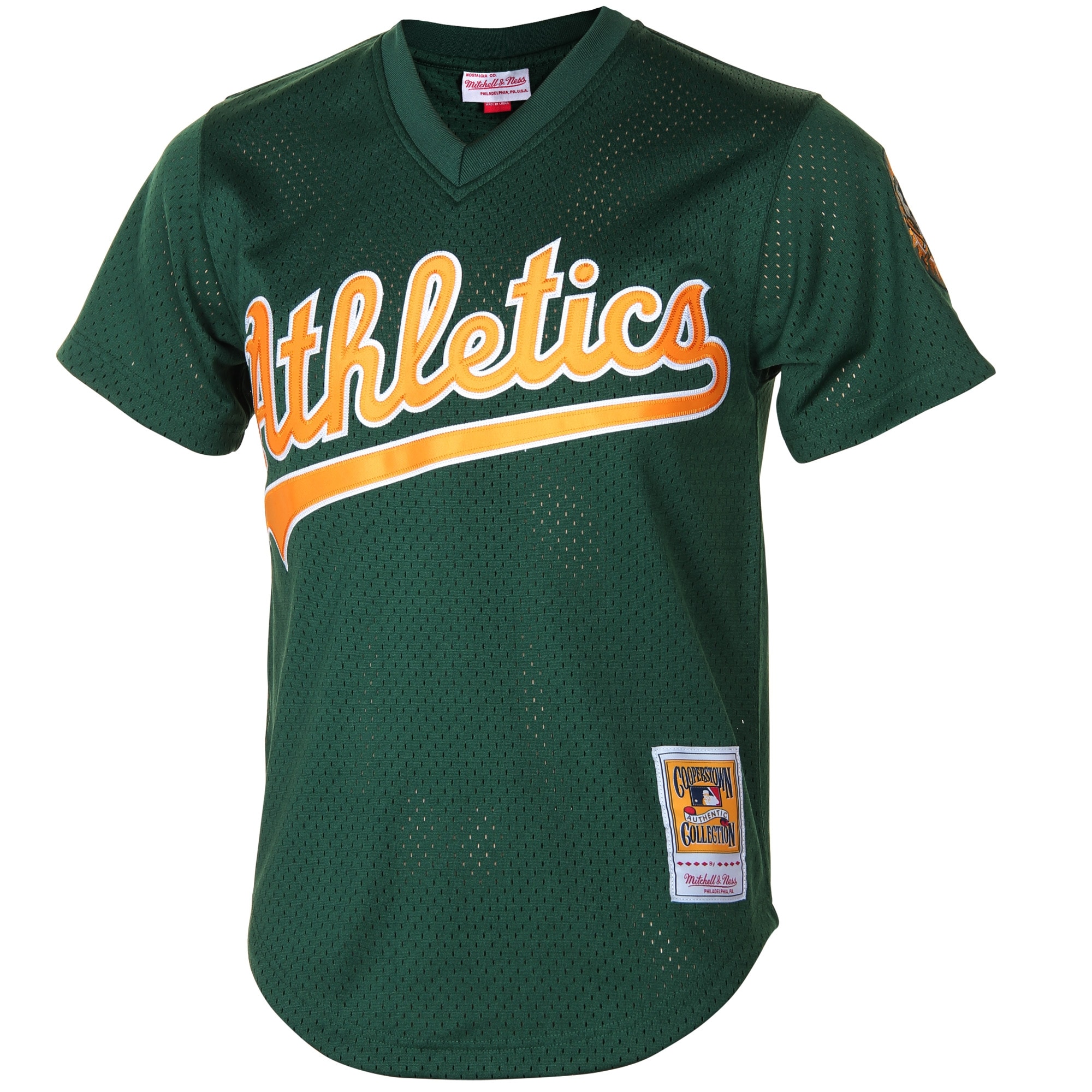 Alternative view of Rickey Henderson Oakland Athletics Mitchell & Ness 1998 Cooperstown Mesh Batting Practice Jersey - Green
