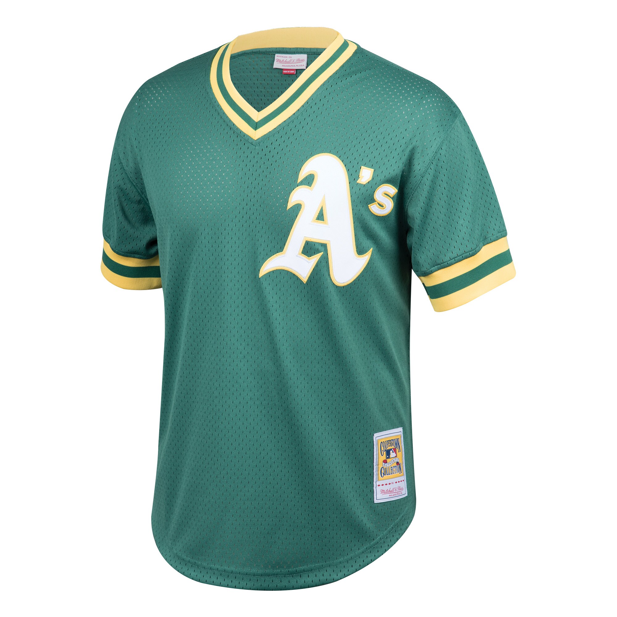 Alternative view of Rickey Henderson Oakland Athletics Mitchell & Ness Cooperstown Collection Big & Tall Mesh Batting Practice Jersey - Green