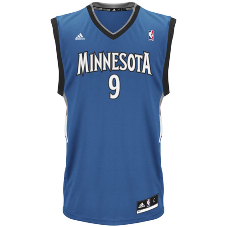 Alternative view of Ricky Rubio Minnesota Timberwolves Adidas Replica Road Jersey - Slate Blue
