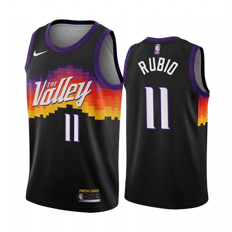 Ricky Rubio Phoenix Suns Black City Edition The Valley 2020-21 Jersey