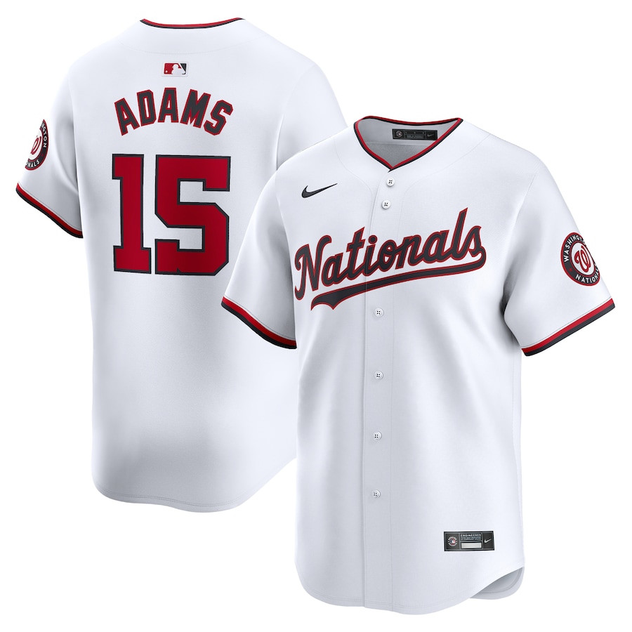 Riley Adams 15 Washington Nationals Home Limited Player Men Jersey - White - JS560 