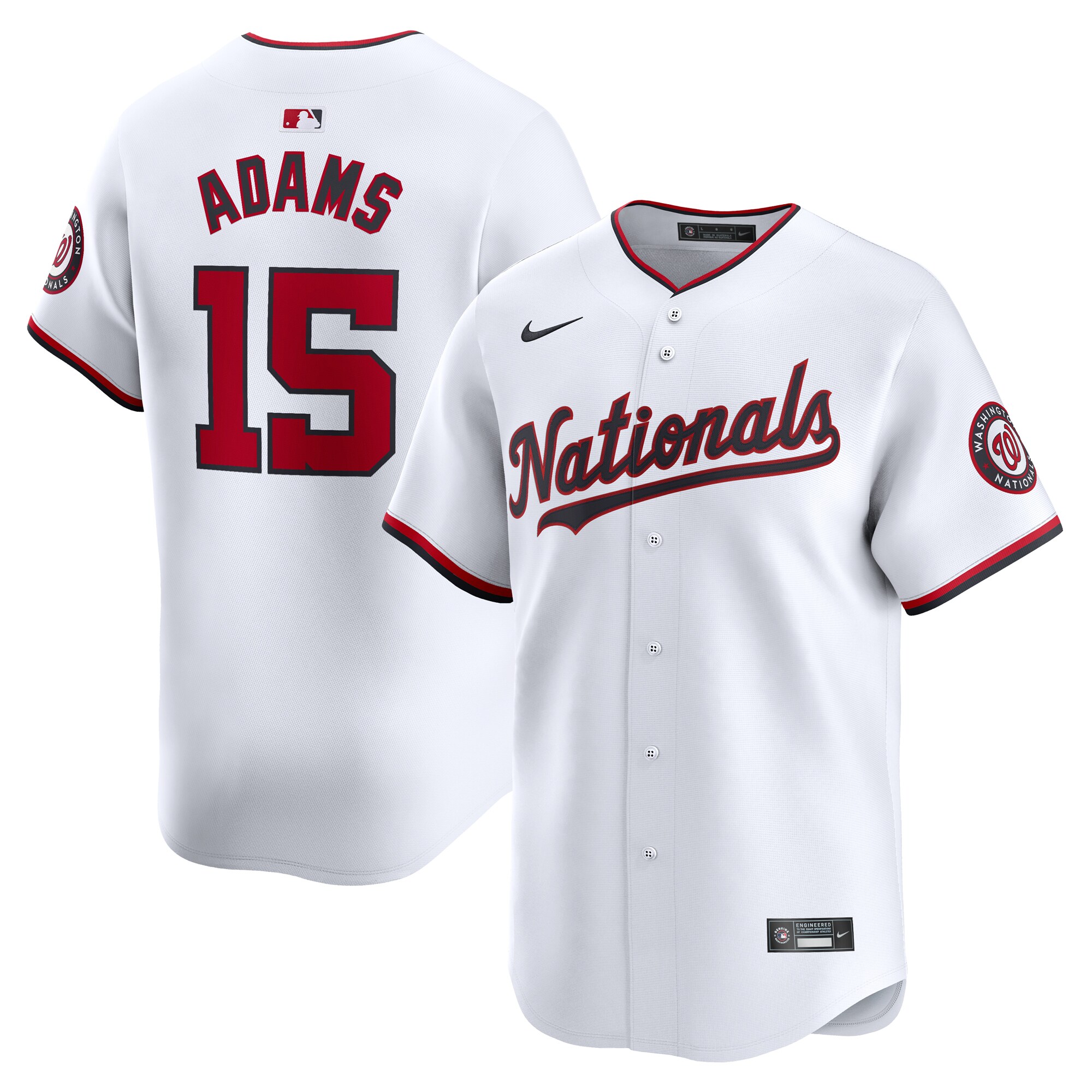 Riley Adams Washington Nationals Home Limited Player Jersey - White