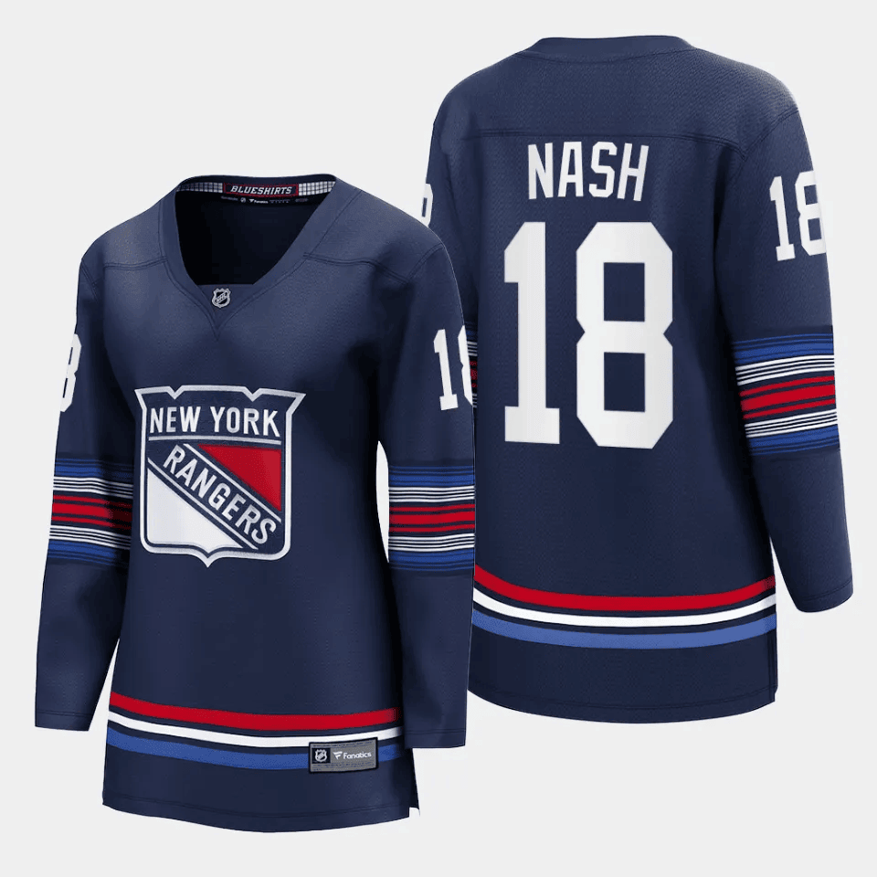 Riley Nash 18 New York Rangers Women Alternate Premier Breakaway Jersey - Navy - JS935 