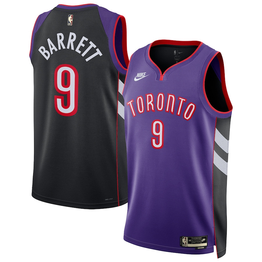RJ Barrett 9 Toronto Raptors Unisex 2024/25 Swingman Jersey - Purple - Classic Edition - JS111 