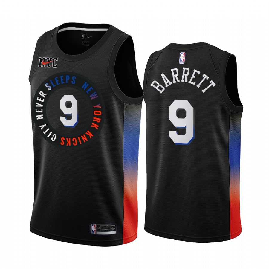 Rj Barrett New York Knicks Black City Edition 2020-21 Jersey