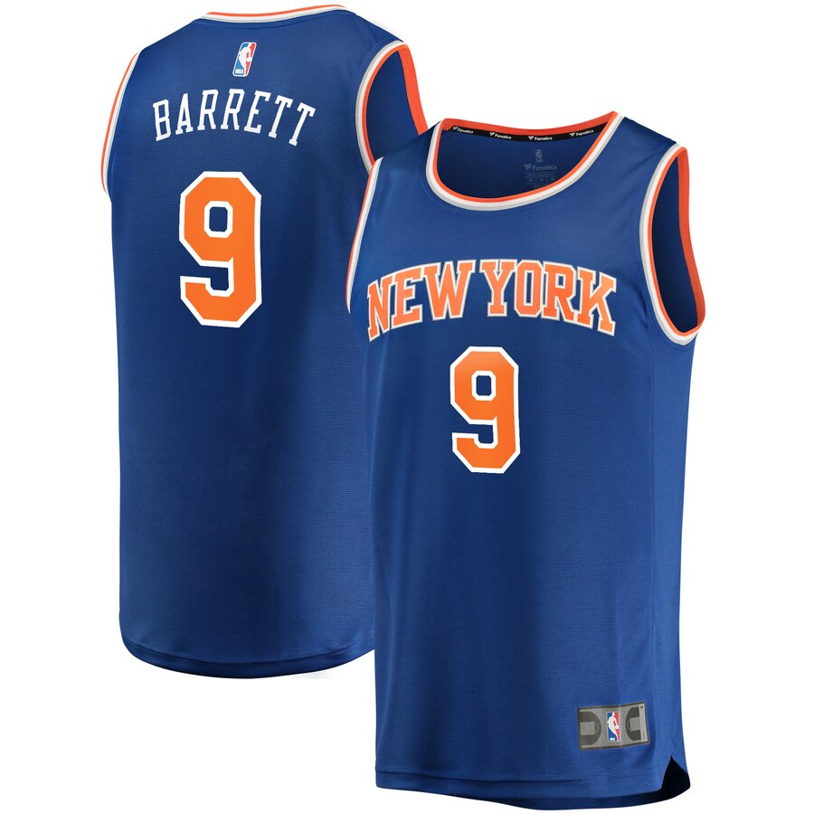 R.j. Barrett New York Knicks Branded Youth 2019 Nba Draft First Round Pick Fast Break Replica Jersey Royal - Icon Edition