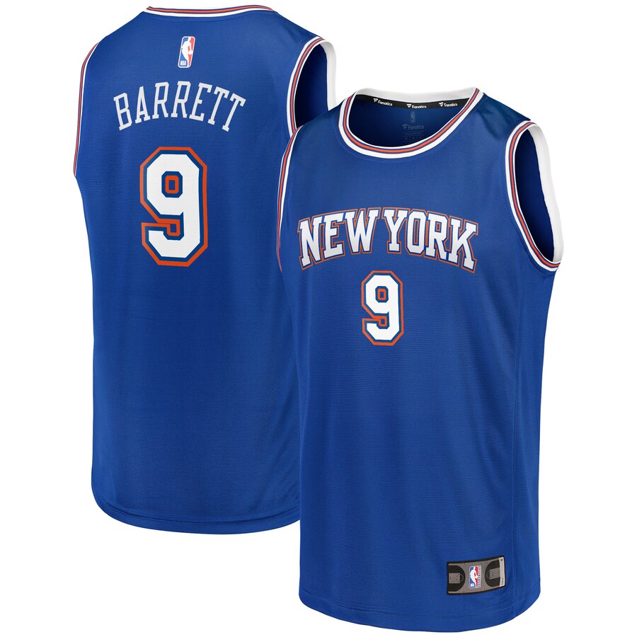 Rj Barrett New York Knicks Fanatics Branded Youth Fast Break Player Replica Jersey - Statement Edition - Blue