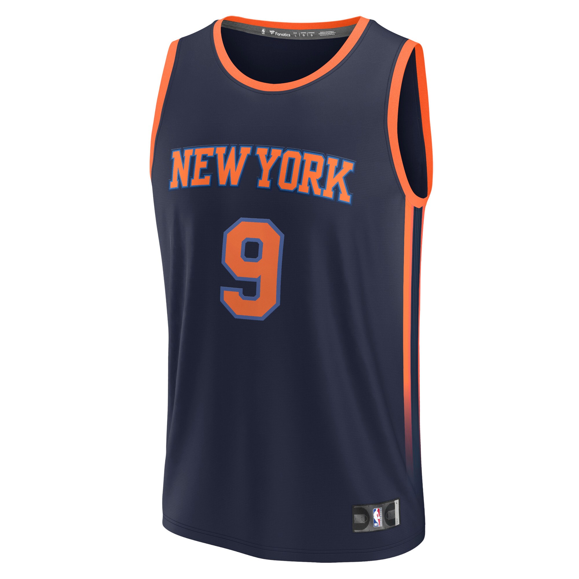 Alternative view of Rj Barrett New York Knicks Fanatics Fast Break Replica Player Jersey - Statement Edition - Navy