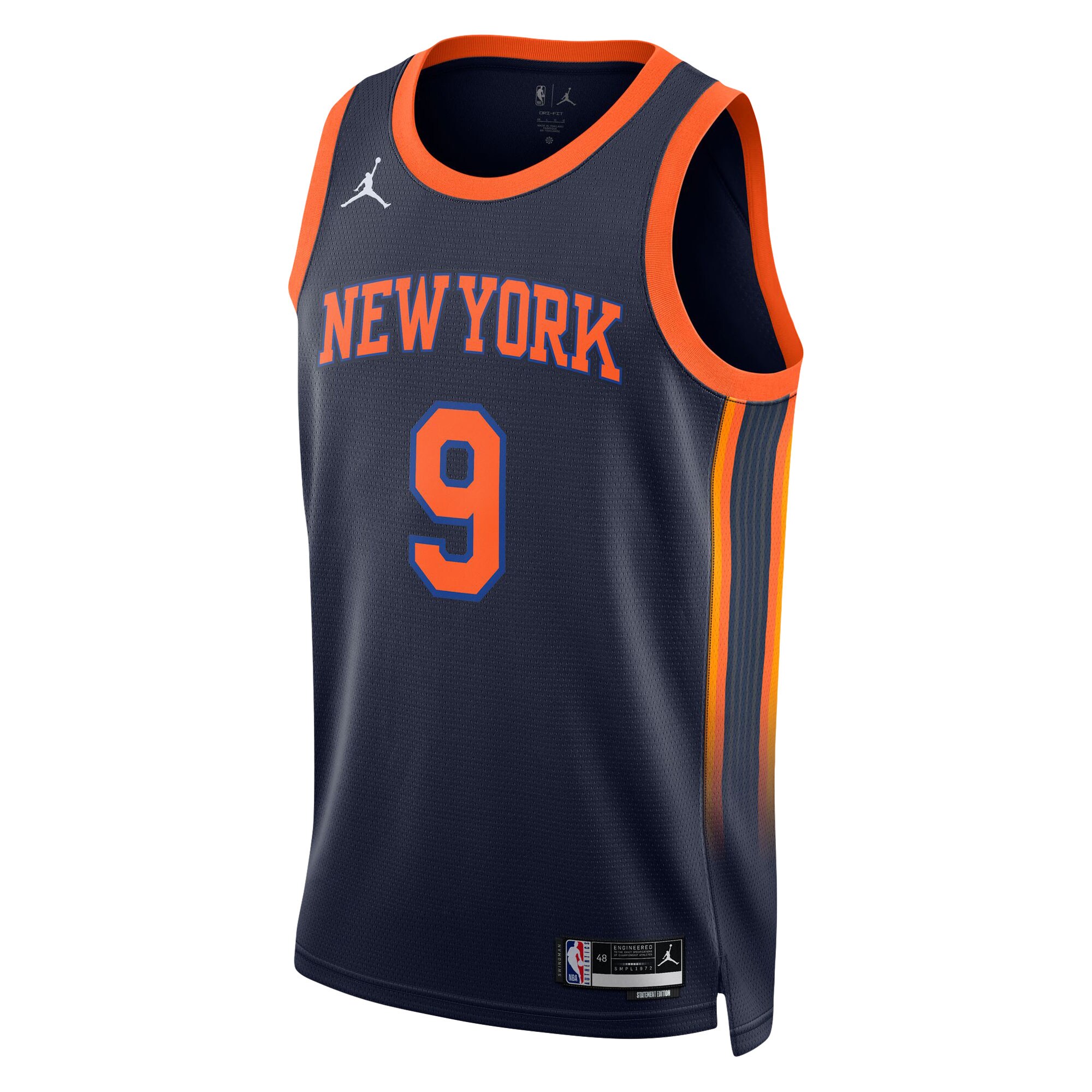 Alternative view of Rj Barrett New York Knicks Jordan Brand Unisex Swingman Jersey – Statement Edition – Navy