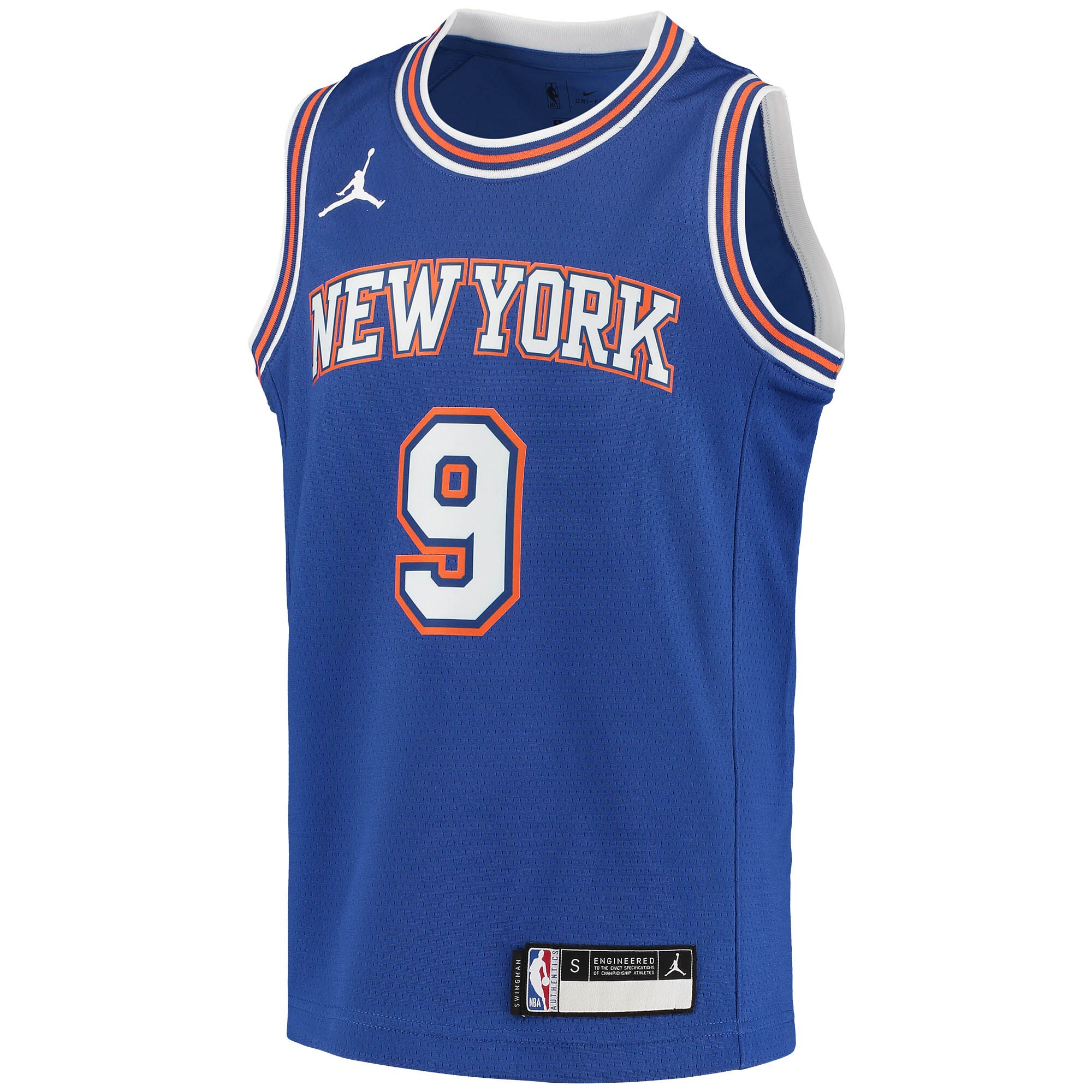 Alternative view of Rj Barrett New York Knicks Jordan Brand Youth 2020/21 Swingman Player Jersey – Statement Edition – Blue