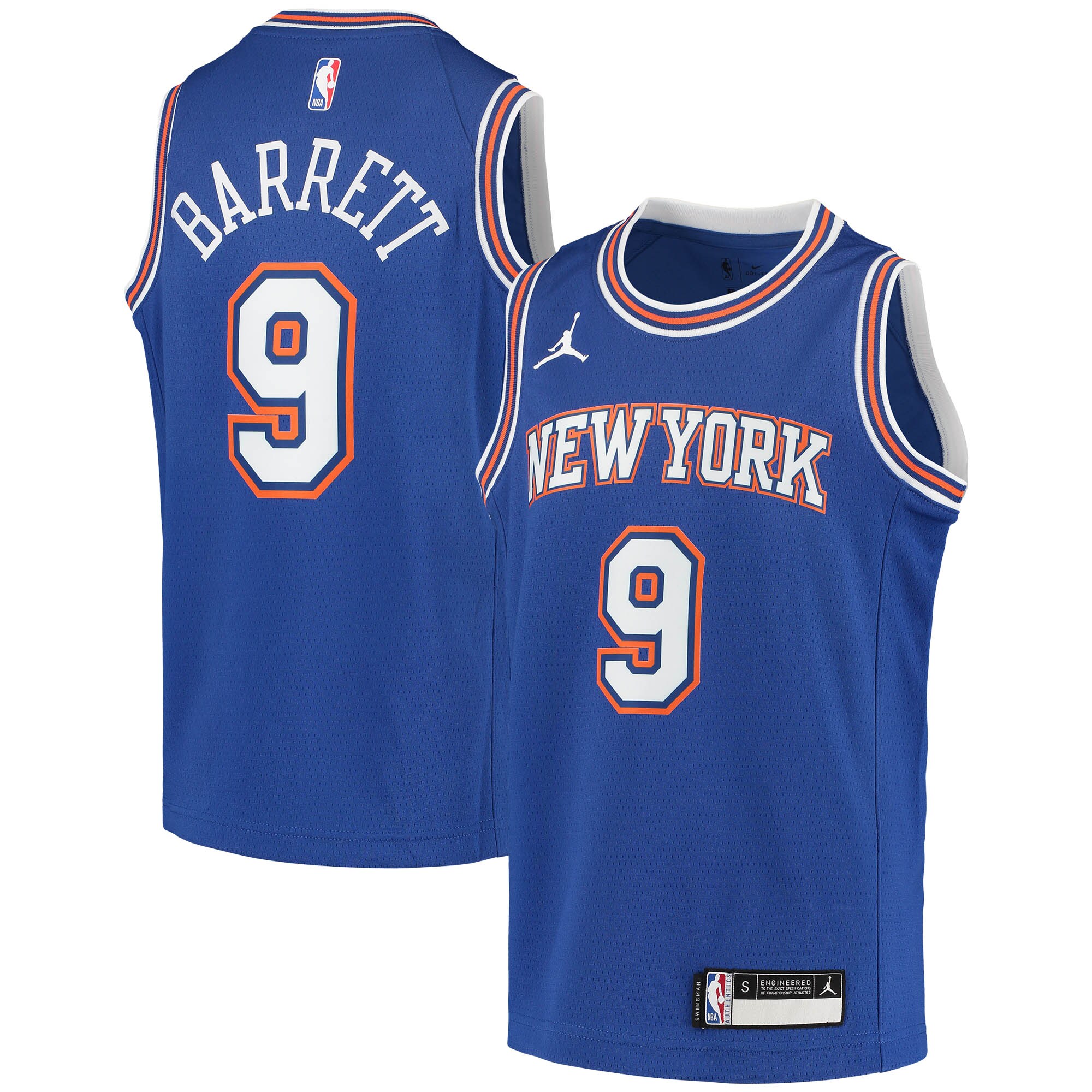 Rj Barrett New York Knicks Jordan Brand Youth 2020/21 Swingman Player Jersey – Statement Edition – Blue