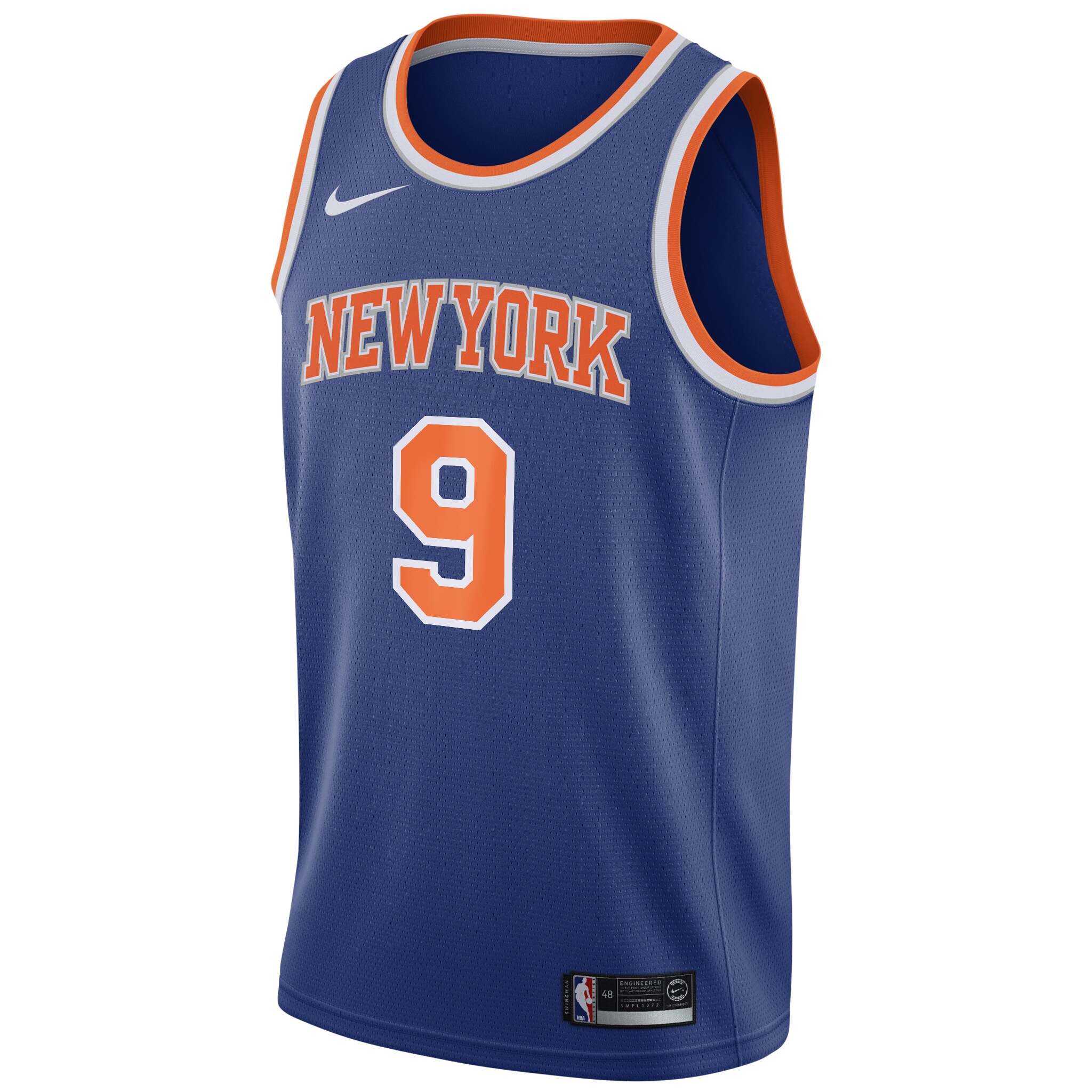 Alternative view of Rj Barrett New York Knicks Swingman Jersey Blue – Icon Edition