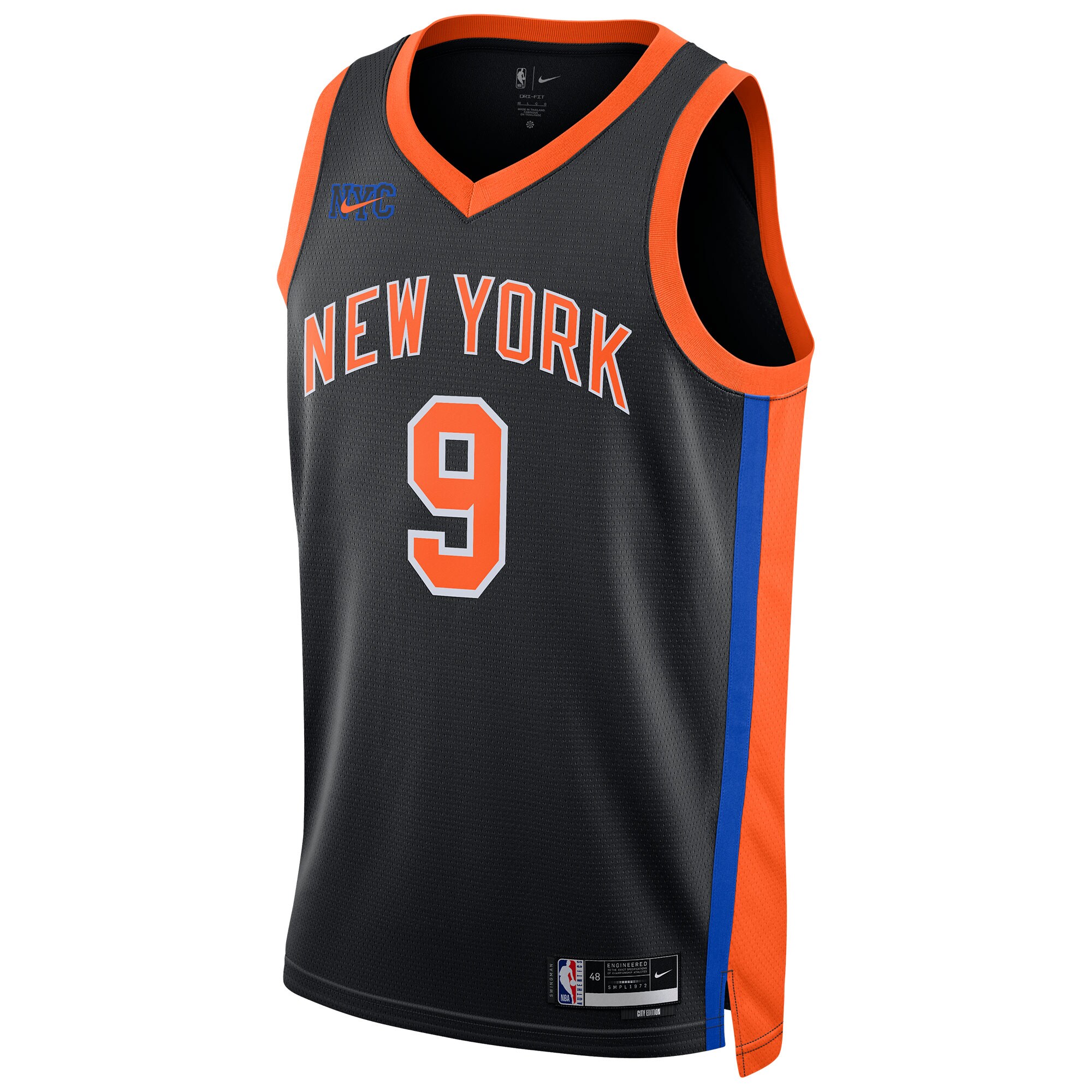 Alternative view of Rj Barrett New York Knicks Unisex 2022/23 Swingman Jersey – City Edition – Black