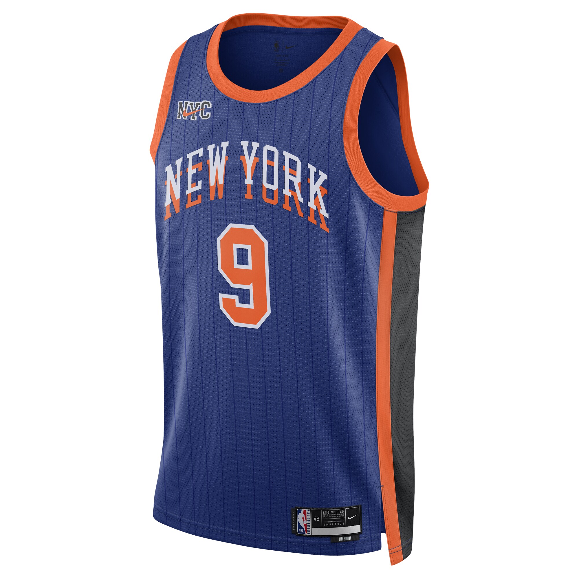 Alternative view of Rj Barrett New York Knicks Unisex 2023/24 Swingman Jersey - Blue - City Edition