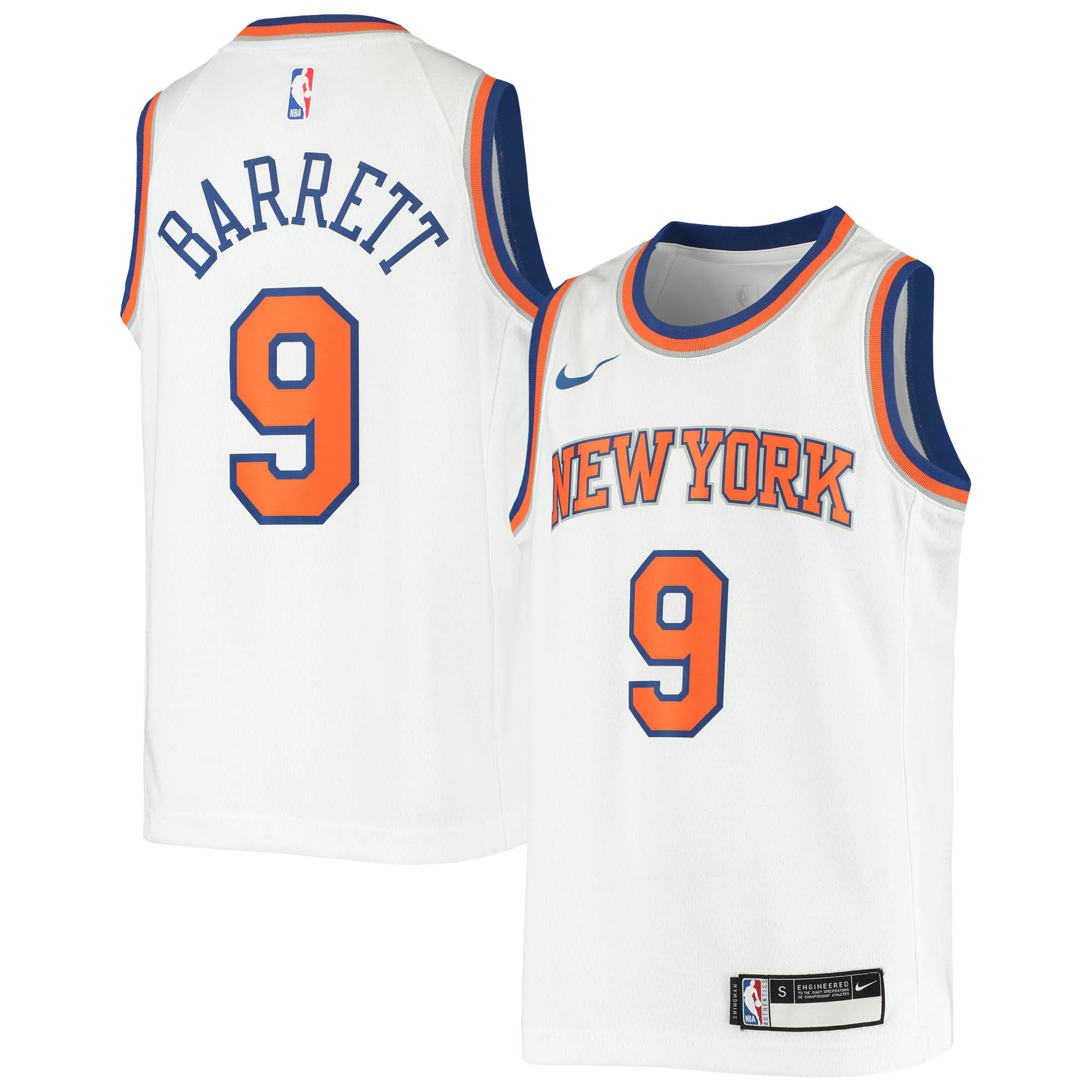 Rj Barrett New York Knicks Youth 2019/20 Swingman Jersey - Association Edition - White