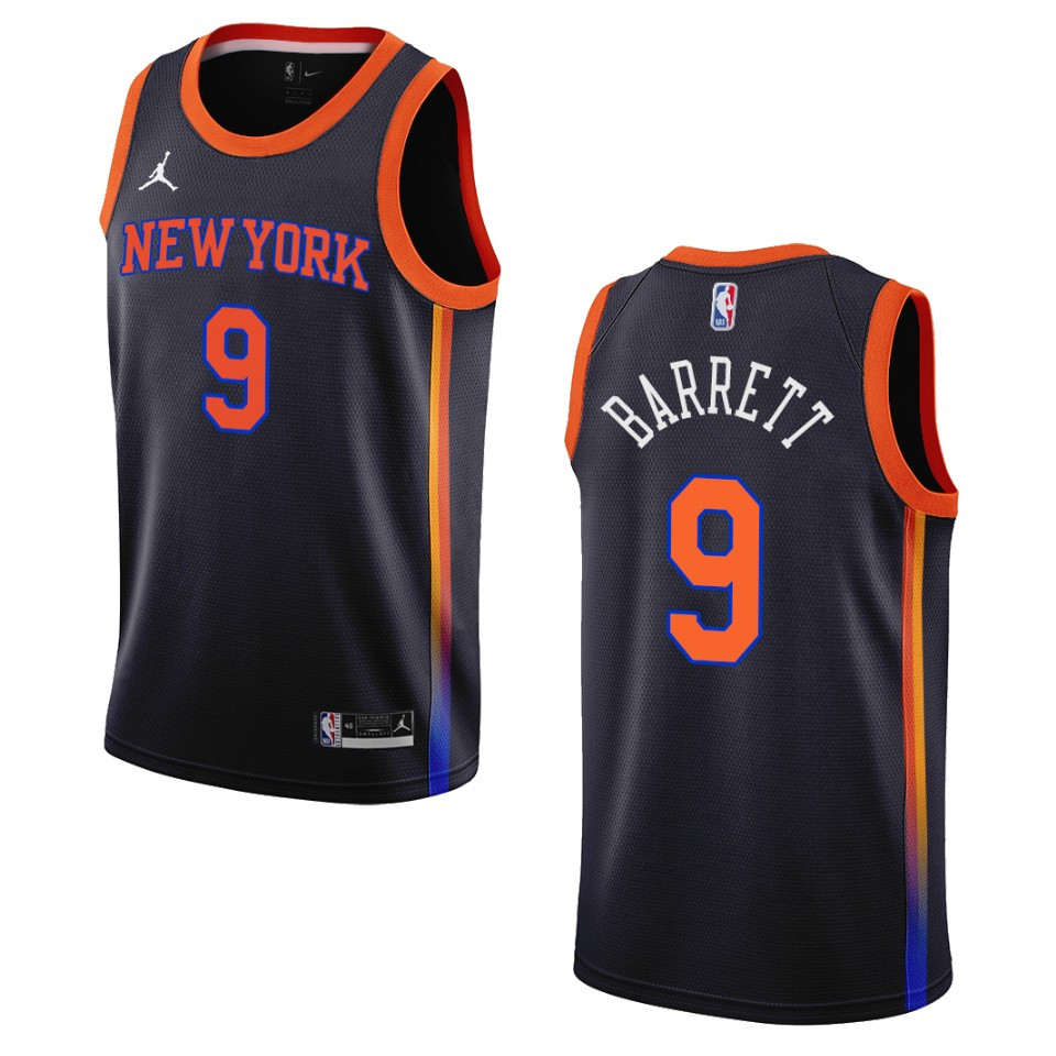 Rj Barrett Statement Edition New York Knicks 2022-23 Black Swingman Jersey