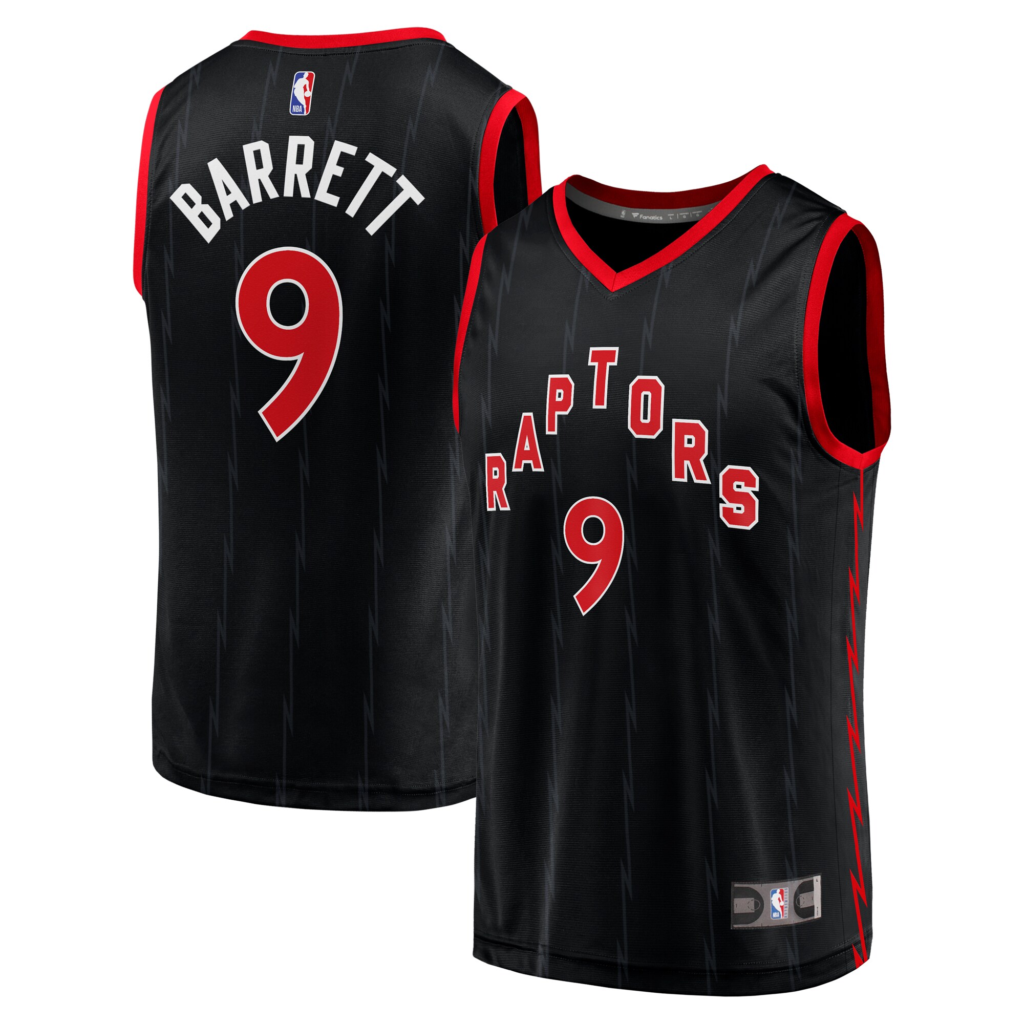 Rj Barrett Toronto Raptors Fanatics Fast Break Player Jersey - Statement Edition - Black