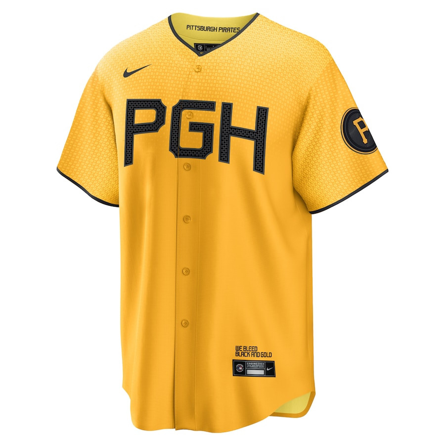 Alternative view of Roberto Clemente 21 Pittsburgh Pirates City Connect Men Player Jersey - Gold 