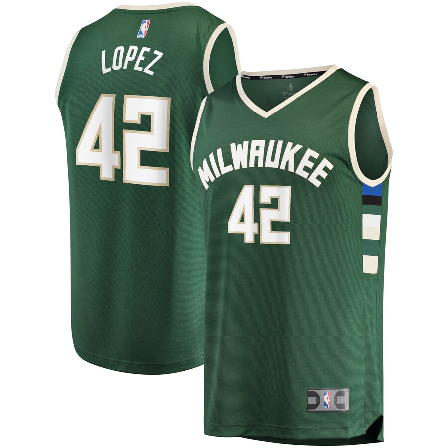 Robin Lopez Milwaukee Bucks Fanatics Branded Fast Break Replica Jersey Hunter Green - Icon Edition