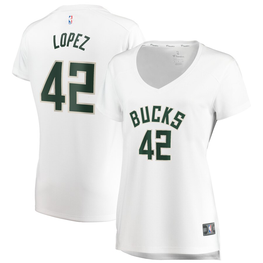 Robin Lopez Milwaukee Bucks Fanatics Branded Women's Fast Break Replica Jersey White - Association Edition