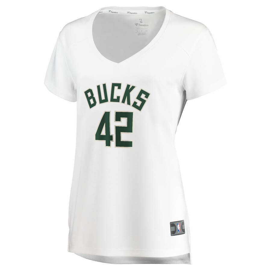 Alternative view of Robin Lopez Milwaukee Bucks Fanatics Branded Women's Fast Break Replica Jersey White - Association Edition