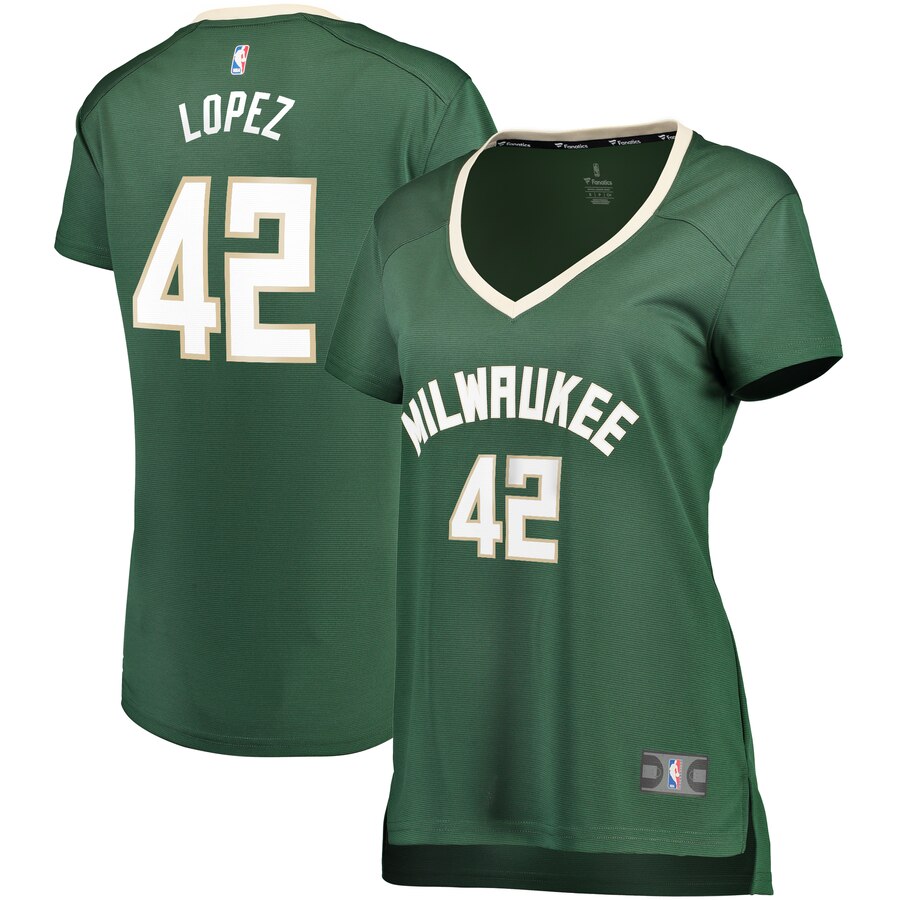Robin Lopez Milwaukee Bucks Fanatics Branded Women's Fast Break Replica Player Jersey - Icon Edition - Hunter Green