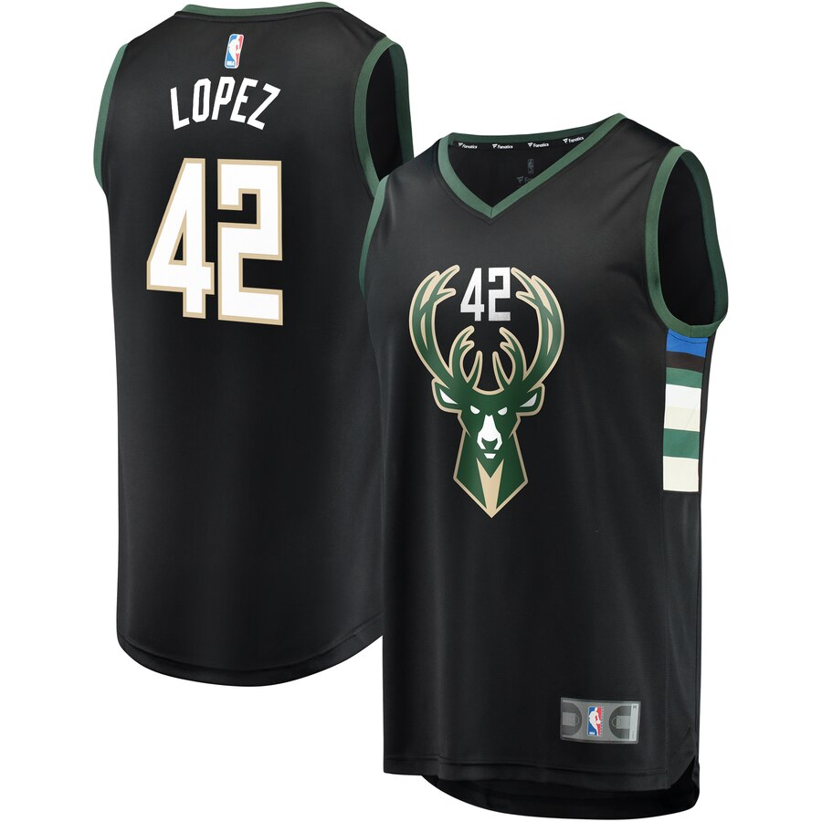Robin Lopez Milwaukee Bucks Fanatics Branded Youth Fast Break Replica Jersey Black - Statement Edition