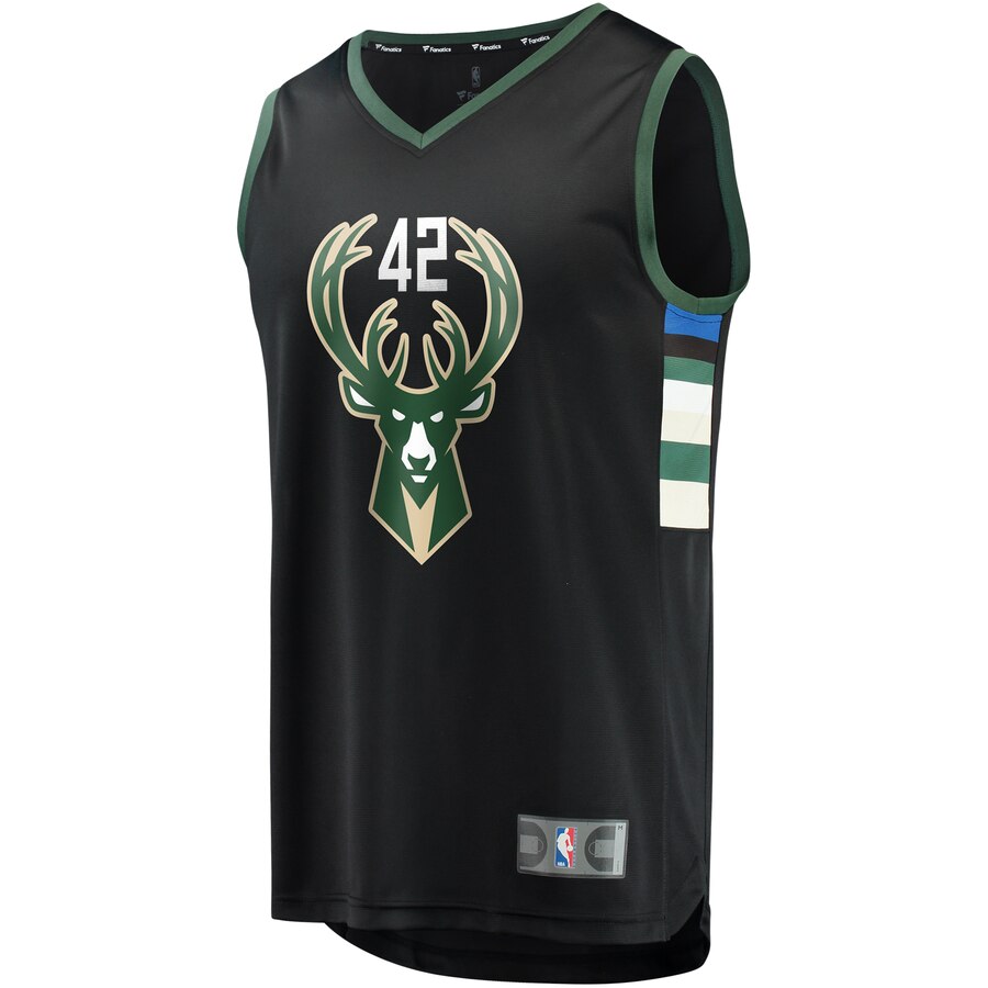 Alternative view of Robin Lopez Milwaukee Bucks Fanatics Branded Youth Fast Break Replica Jersey Black - Statement Edition