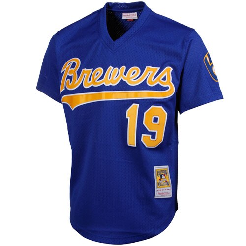 Alternative view of Robin Yount Milwaukee Brewers Mitchell & Ness Cooperstown Mesh Batting Practice Jersey - Royal