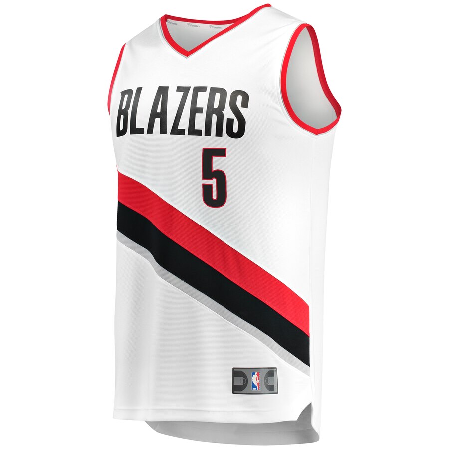Alternative view of Rodney Hood Portland Trail Blazers Fanatics Branded Fast Break Player Jersey – Association Edition – White