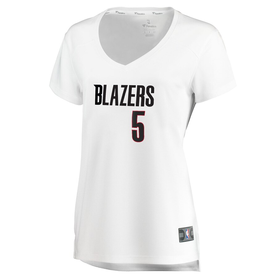 Alternative view of Rodney Hood Portland Trail Blazers Fanatics Branded Women's Fast Break Player Jersey - Association Edition - White