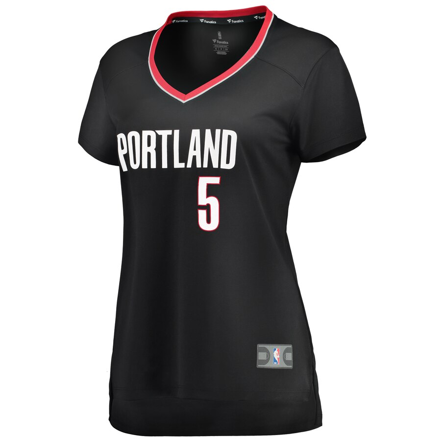 Alternative view of Rodney Hood Portland Trail Blazers Fanatics Branded Women's Fast Break Player Jersey - Icon Edition - Black