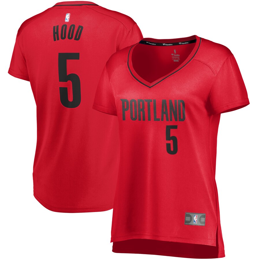 Rodney Hood Portland Trail Blazers Fanatics Branded Women's Fast Break Player Jersey - Statement Edition - Red