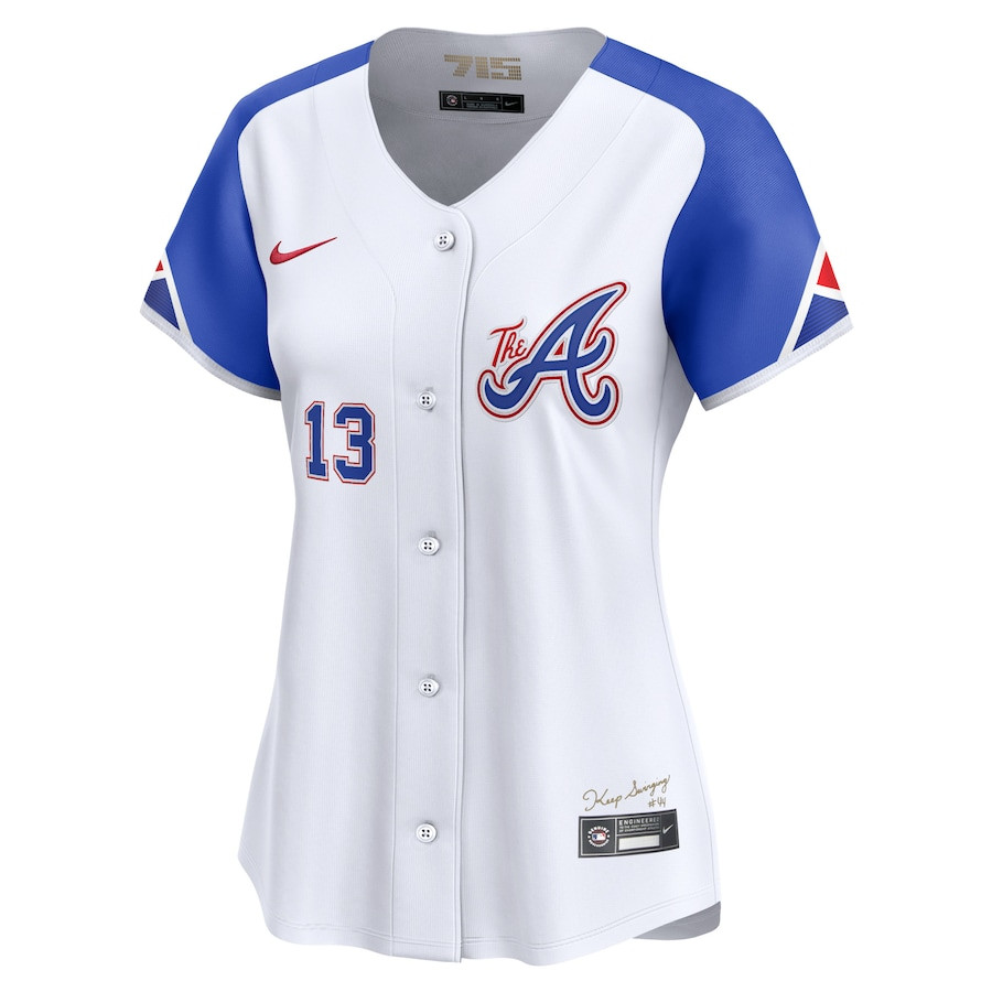 Alternative view of Ronald Acuña Jr. 13 Atlanta Braves City Connect Limited Women Jersey - White - JS258