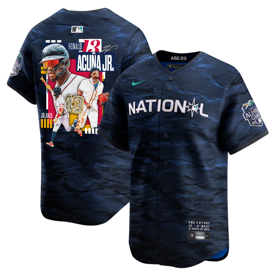 Ronald Acuña Jr. 13 Atlanta Braves Signed MVP 2023 All-Star Game Limited Player Men Jersey - Royal - JS117