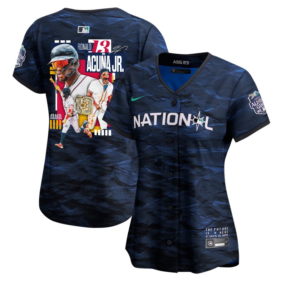 Ronald Acuña Jr. 13 Atlanta Braves Signed MVP 2023 All-Star Game Limited Player Women Jersey - Royal - JS400