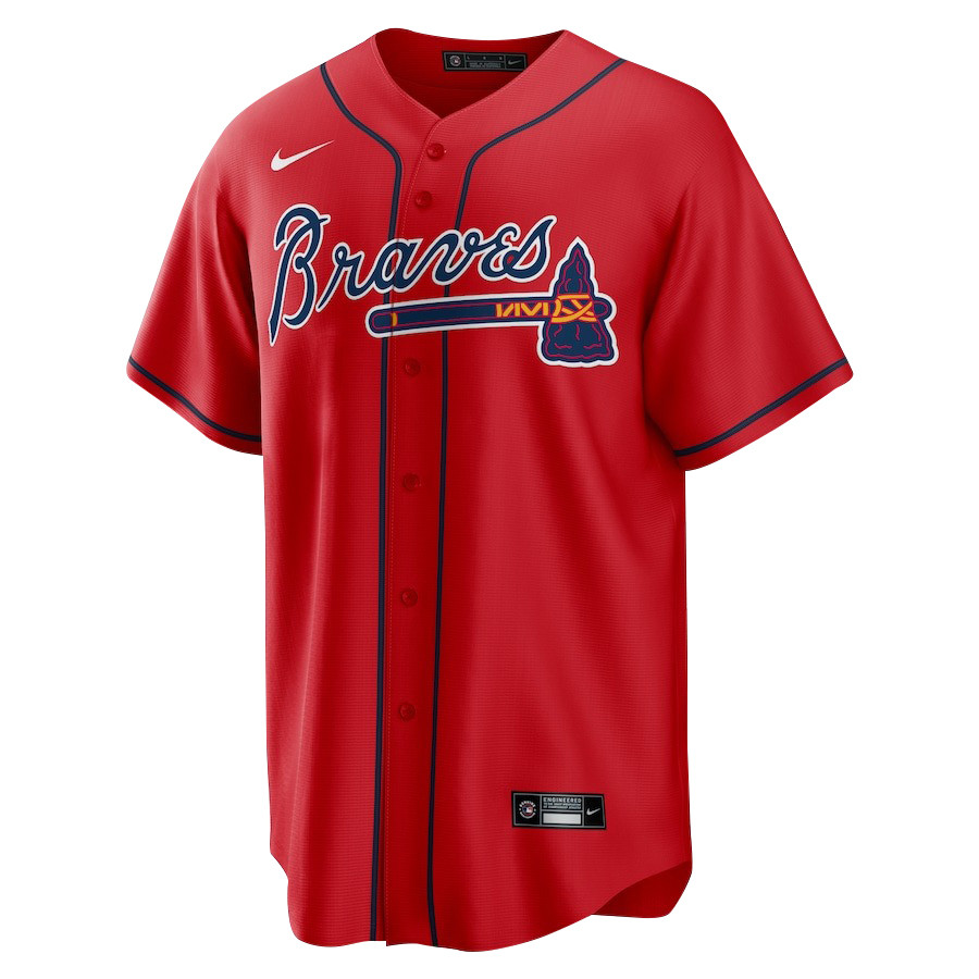 Alternative view of Ronald Acuña Jr. 13 Atlanta Braves Signed MVP 2023 Alternate Player Men Jersey - Red - JS994
