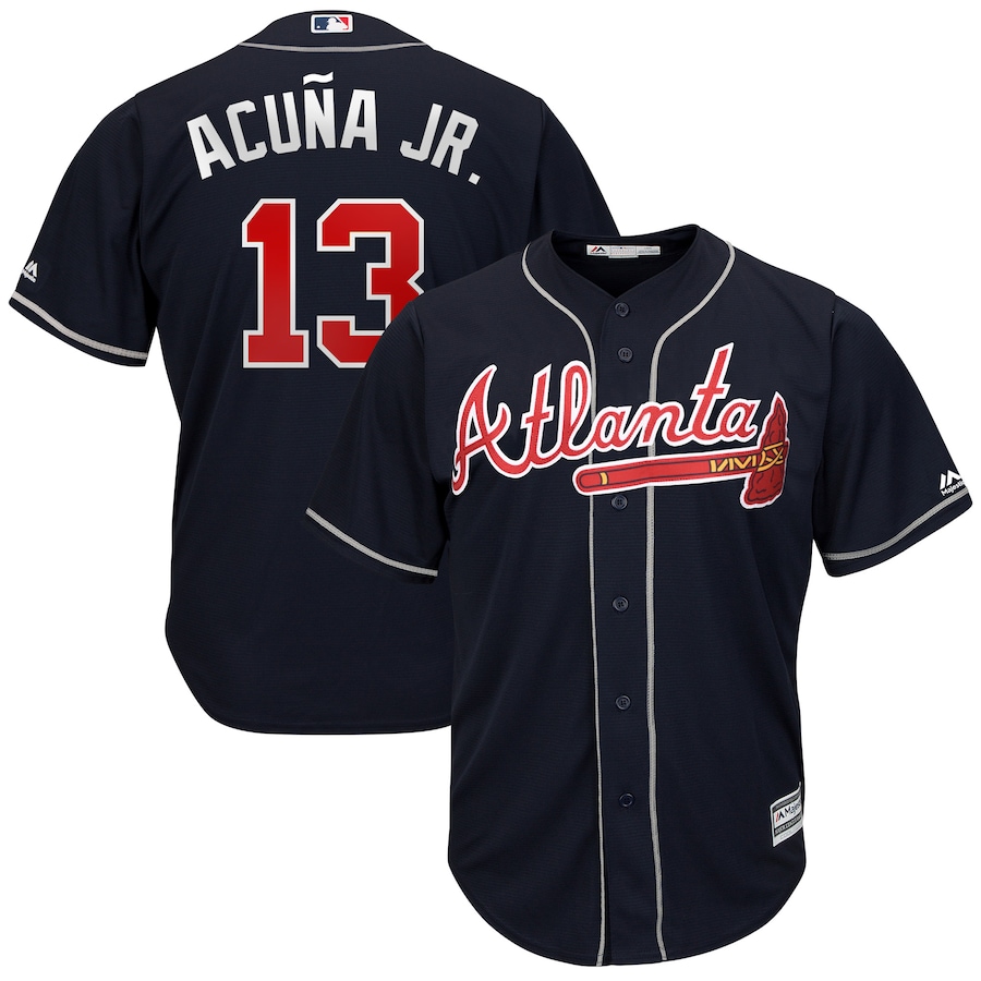 Ronald AcuÃƒÆ’Ã‚Â±a Jr. Atlanta Braves Majestic 2019 Alternate Official Cool Base Player Jersey - Navy